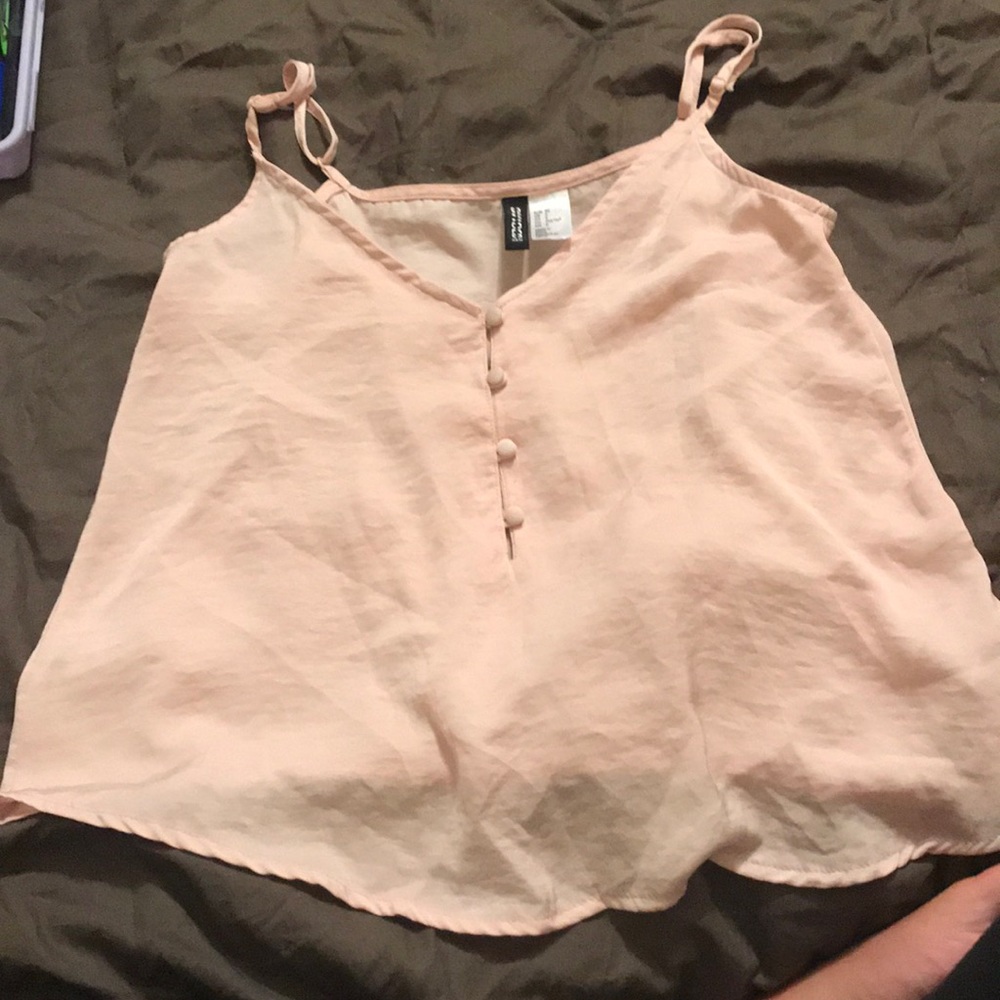 Pink nude sheer blousy tank